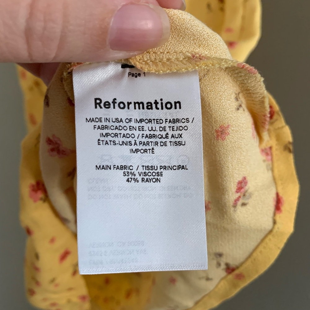 Reformation Calix Floral Print Minidress size XS EUC - Picture 9 of 11